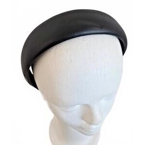 Shashi Lilith Womens Headband Black Faux Leather One Size